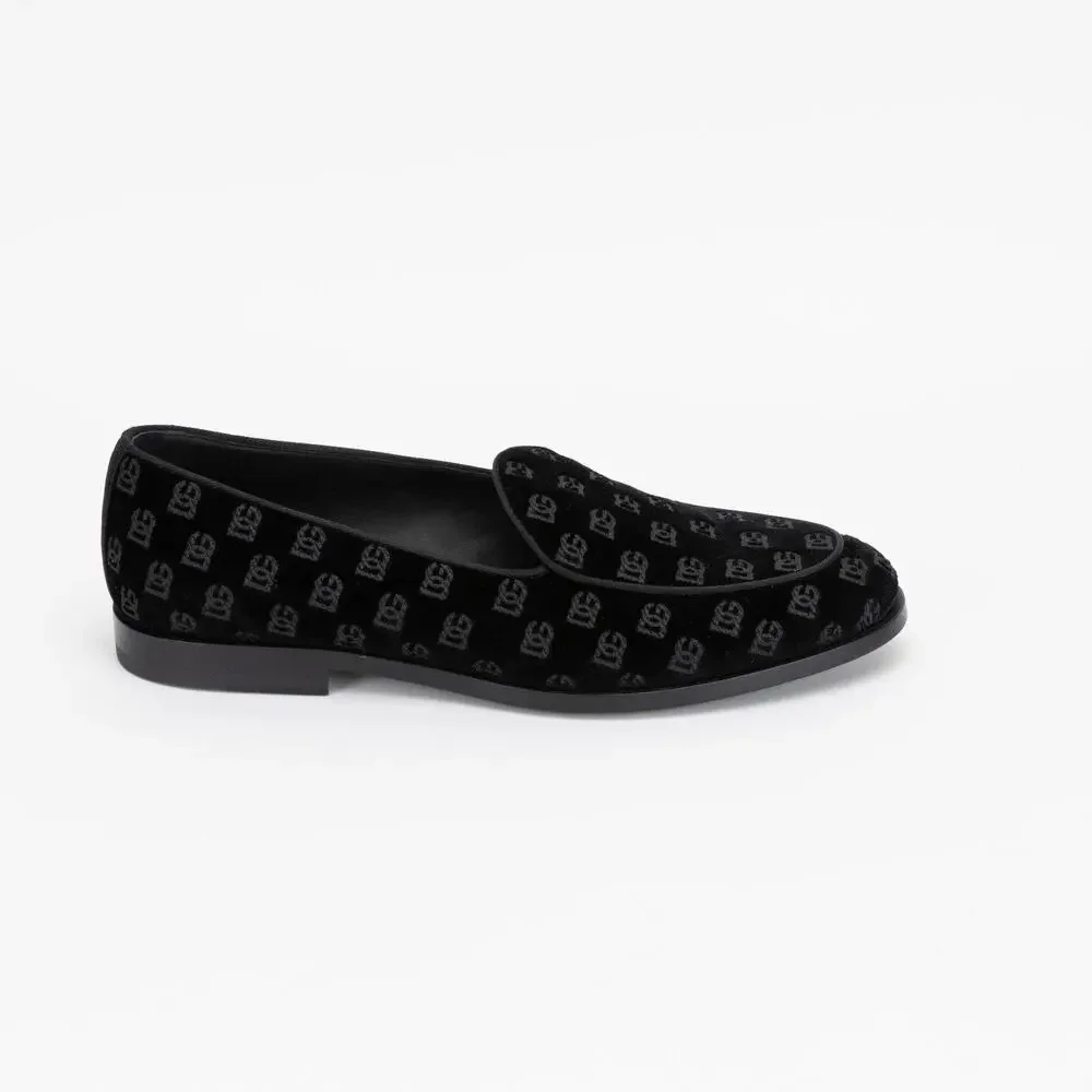 Dolce & Gabbana Men Monogram Smoking Slippers Black Size 8 (Store Display)